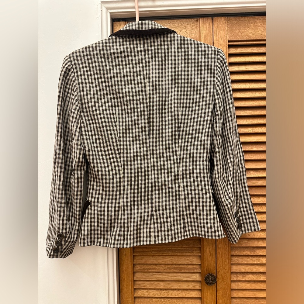 Sportmax Size 4 Brown/Neutrals Plaid Double Breasted Blazer - Picture 4 of 9